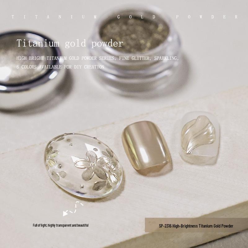 

Titanium Gold Iridescent Mirror Powder for Nail Art