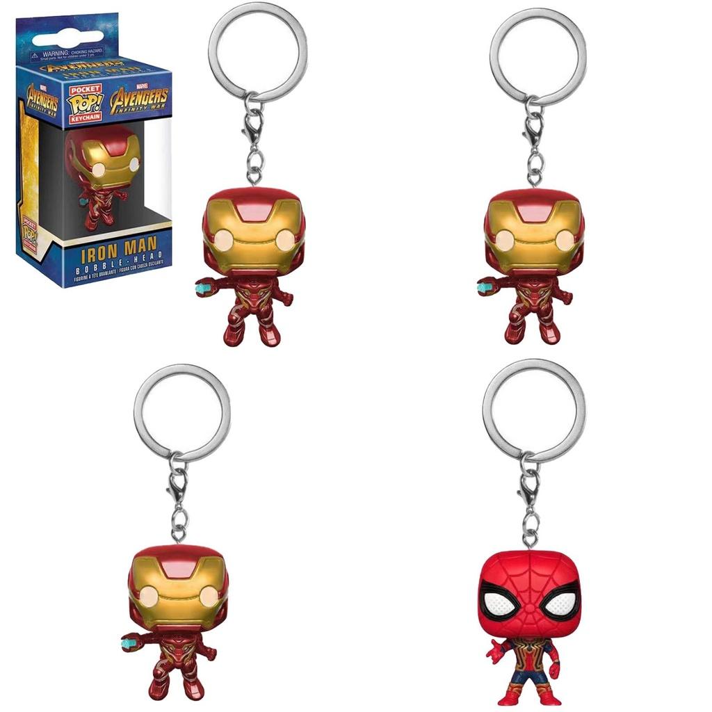 Idea Marvel Funko Pop Avenger Hulk Iron Man Keychain Figure Backpack Pendant
