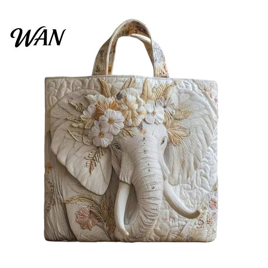 Bolso Tote Acolchado para Mujer con Estampado Retro Tela Vintage Ligero Gran Capacidad Plegable Bolso de Mano para Uso Diario Viajes Compras