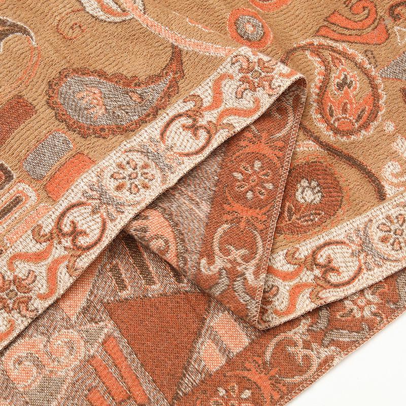 Ethnic Style 2026 Women's Cashmere Feel Scarf Shawl – Warm Travel Outerwear for Autumn & Winter