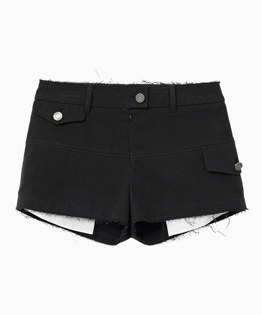 Jenyujeu Layers Micro Shorts Pants - Black