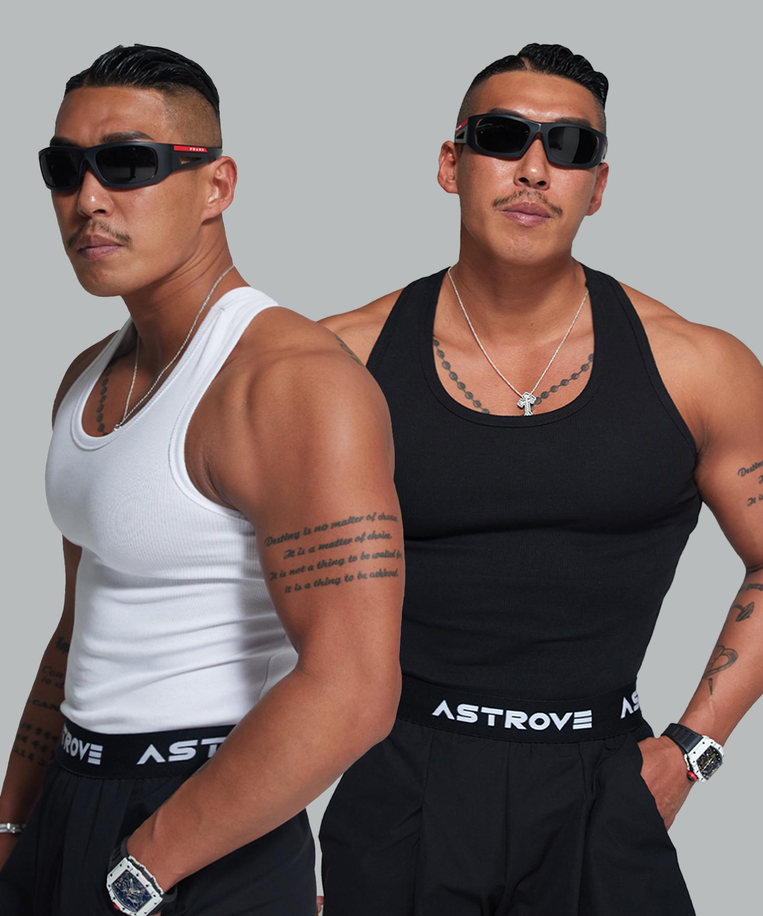 Astrov Venom Cut Muscle Sleeveless 2-Piece Set White/L
