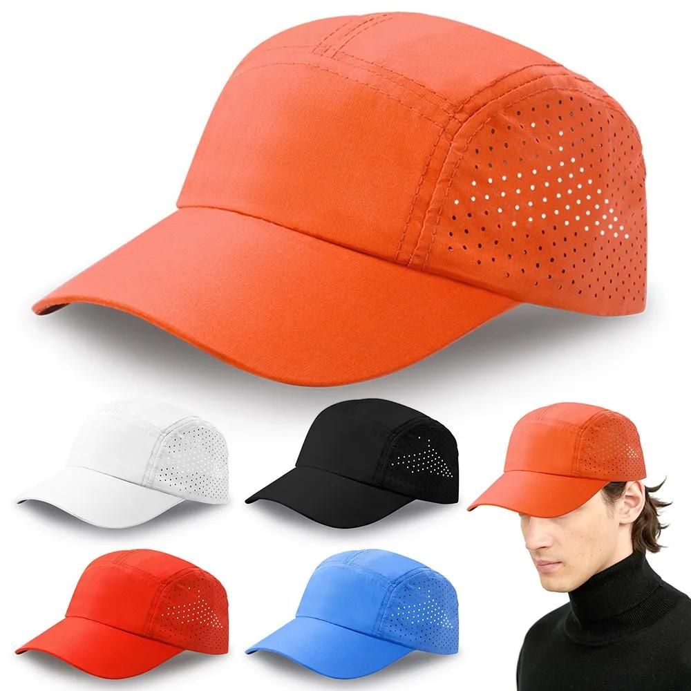 Casquette de Baseball en Maille Ultralégère Décontractée Respirante à Séchage Rapide Casquette de Course Réglable Couleur Unie Casquettes de Cyclisme Unisexe