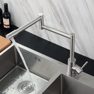 Brushed Single Cold Foldable 360-Degree Rotating Sink Faucet