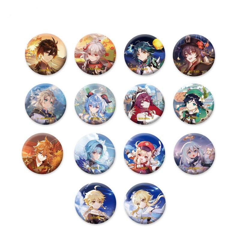 Sunsyea Genshin Impact Official Merch miHoYo Original Authentic Theme Series Badge Xiao Kazuha Zhongli Shogun Venti Klee Yelan