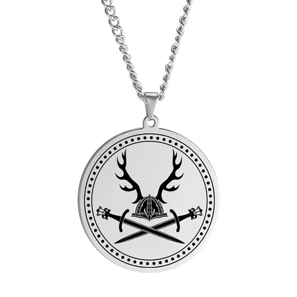 Viking Axe Helmet Pendant Tomahawk Necklace Odin Raven Slavic Amulet Norse Warrior Mythology Stainless Steel Jewelry