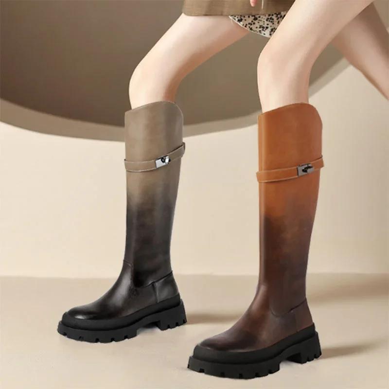 Autumn High Heels New In Ladies Knee Shaft Shoes Elegant Heeled Women's Long Boots Hot Spring 2025 Quality Trend Pu On Offer Y2k