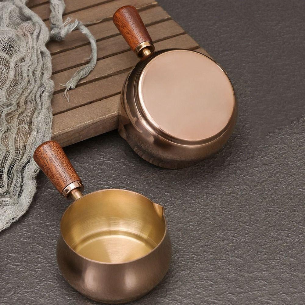 60ml/120ml/180ml Seasoning Cup Wooden Handle Measuring Spoon Kitchen Tableware Sauce Pan  Steak
