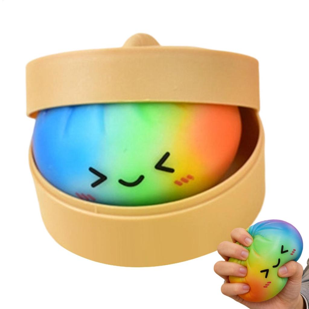 Colorful Cartoon Buns Anti Anxiety Toy Simulation Food Squishes Squeezable Toys Low Rebound Anxiety-relieving Toy