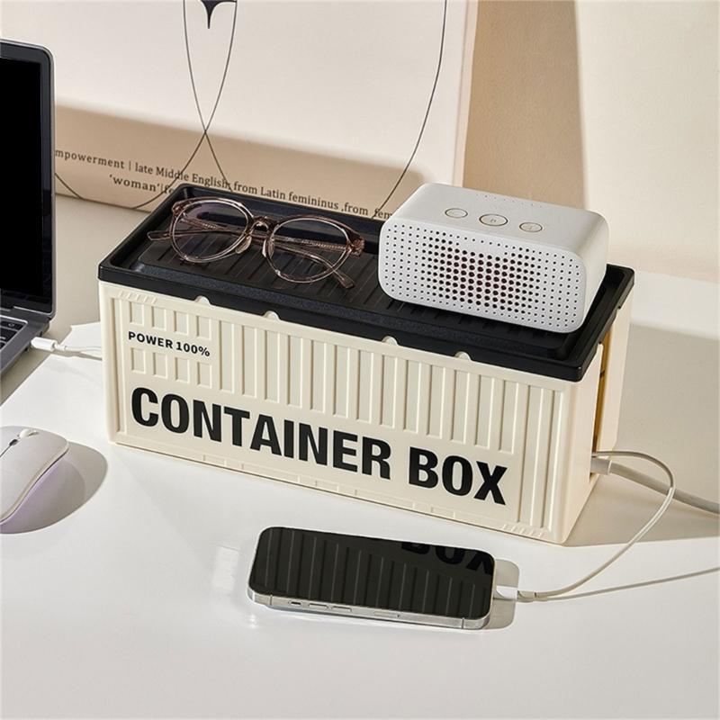 Convenient Desktop Cable Holder Desktop Cable Organizers Cord Management Box For Neat And Efficient Workspaces