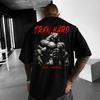 Wolf Reines Baumwoll-T-Shirt Streetwear Fitness Muskel Schwarz Herren Sommer Kurzarm - Herren Sommer Baumwoll-Grafik-T-Shirt