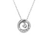 [La Amore Eterno] Necklace, Accessory for Women, Single Stone, RoundOval Twist Ring, Zirconia, Silver Pendant, Gift