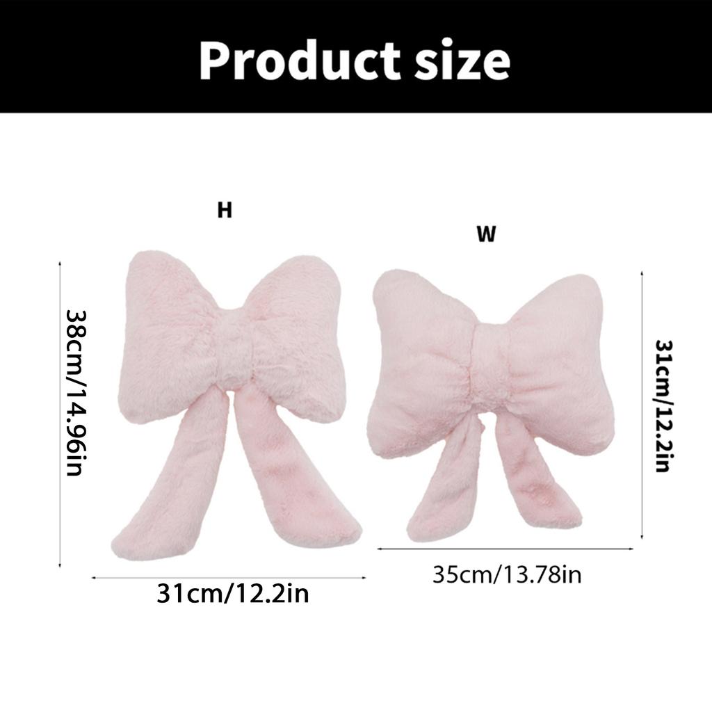 Elegant Car Pillows Plushes Bows Pillows Cushions Car Backrest Cushion for Neck Support in Bedroom Living Room Office