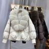 Down Jacket Women's Winter New Winter Fashion Warm Thickened Fox Hair Big Fur Collar Loose and Thin