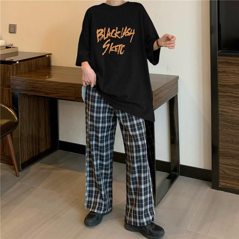 Vintage Buchstabenprint Lässiges Oversize T-Shirt Sommer koreanisch Kurzarm T-Shirts für Damen Kleidung Harajuku Studenten Y2k Oberteile Streetwear