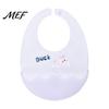 Food Grade Silicone Bibs Baby Bib with Catcher Pocket, Waterproof Lightweight Feeding Babies Bib, Foldable Adjustable for Infant Toddler Cartoon Print