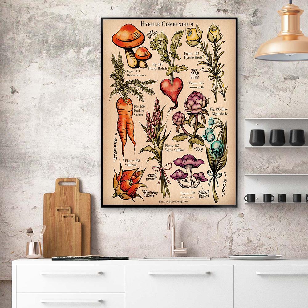 Affiche botanique sauvage Vintage, imprimés de plantes et de fleurs, décoration murale en toile, étude, peinture artistique éducative, cadeau, décoration de maison