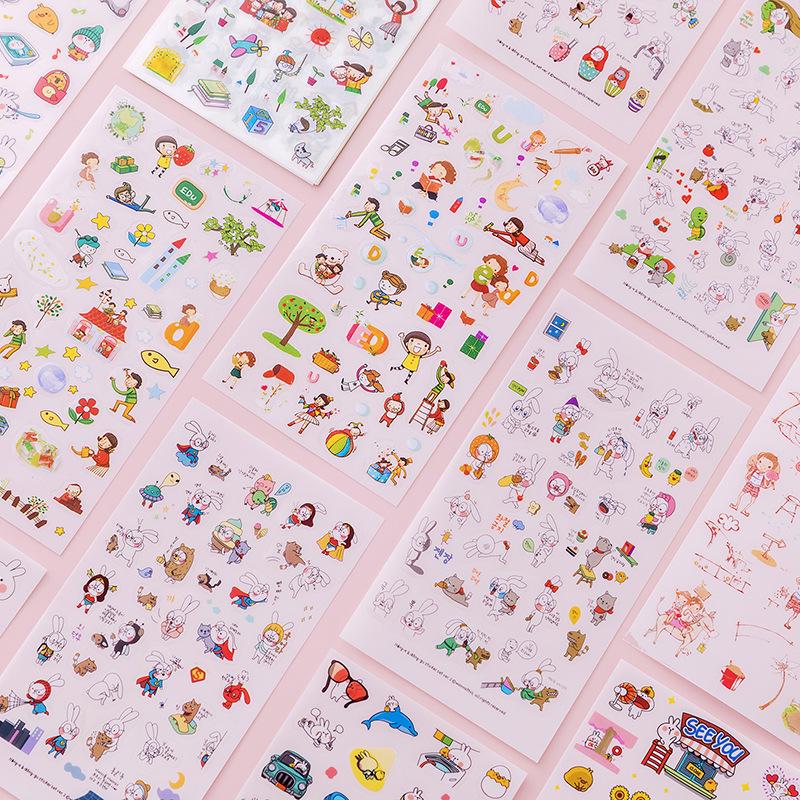 DIY Cartoon Animal Stickers - Irregular Shape, Girly Journal & Diary Decorative Stickers