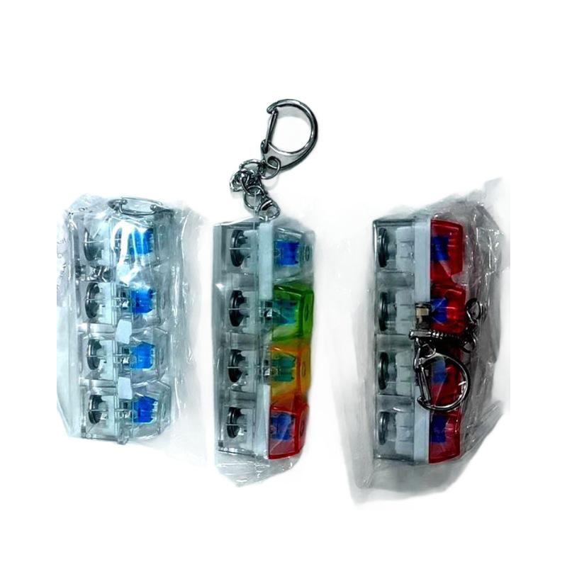 Compact Keychain Mechanical Keyboard Button Tester with Light-Up Spinner and Press Function