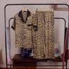 Spring And Summer Leopard Print Ice Silk Pajamas Women'S Short-Sleeved Trousers Loungewear