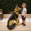 German Shepherd Resin Sculpture: Large Wolfdog Model for Courtyard Decor