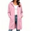 Women's Color Long Sleeve Hoodie Sweatshirt with Buttons and Drawstring - Loose Fit Mid-Length