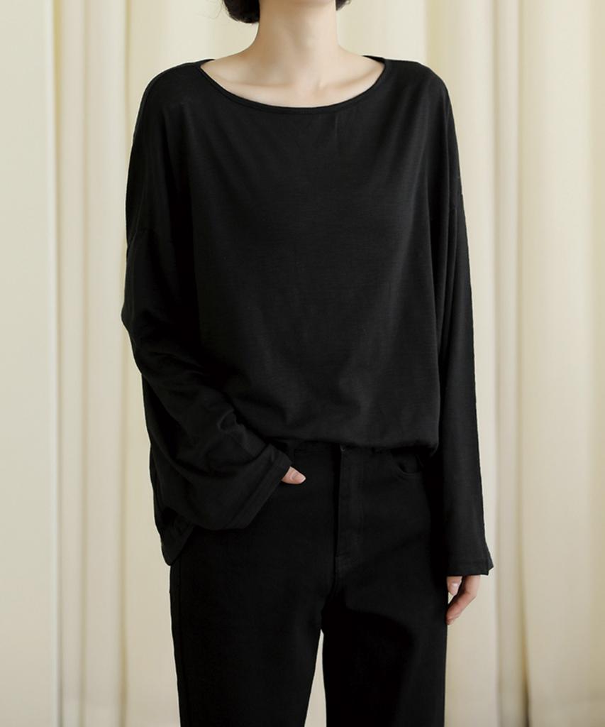 Ppaeppae Domestically Made Loose-Fit Long-Sleeve T-Shirt That Stays Cool Through Summer