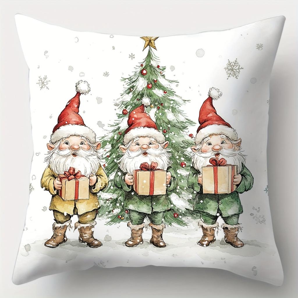 Christmas Decoration Pillowcase New Year Gift Winter Snowman Car Christmas Tree Pillow Cover Sofa Cushion Cover Home Decoration