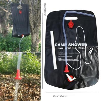 Bathing Bag, 5 Gallons Solar Heated Shower Bag Convenient for Travel for Hiking,  Outdoor Shower