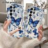 Phone Case: 2D Flat Samsung Galaxy A34 A35 M05 M06 S20 S22 S21 FE Plus 5G Protective Case, Couple Style, Blue and White Butterfly, Christmas and Hallo