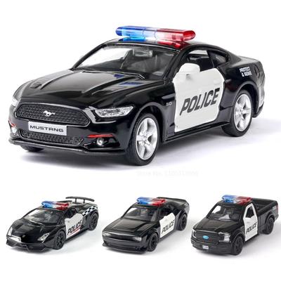 1:36 Ford Mustang Police Car Model Toy Alloy Diecasts Dodge Vehicles Model Simulation Car with Pull Back Collection Kids Gifts