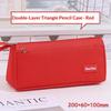 Durable Canvas Pencil Case With Large Storage Pocket Smooth Metal Zipper For School Student Stationery Storage
