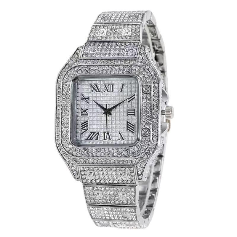 Modern Mens Square Watch With Diamond Inlay And Quartz Movement For Fashionable Office Wear