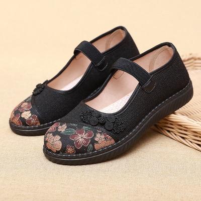****** and Autumn New Old ******* Cloth Shoes Women's Fashion Breathable Elderly Shoes S**t Sole Non-slip Middle and Old Embroidered Shoes