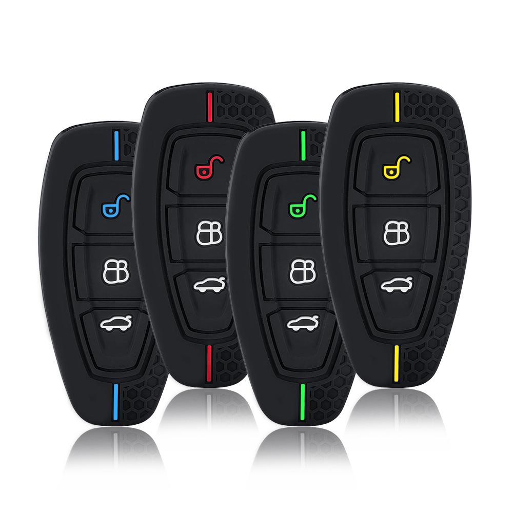 2026 New Silicone Car Key Pack for Ford ST Fiesta Focus Mondeo Ecosport Kuga Edge Escape Metallic Car Key Fob Case Accessories
