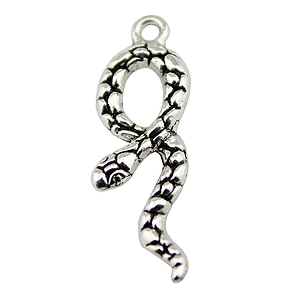 Cobra Snake Charms Antique Bronze Silver Pendants For DIY Bracelet Necklace Jewelry