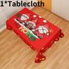 Santa Cartoon Christmas Claus Print Chair Covers Tablecloths Family Festivities