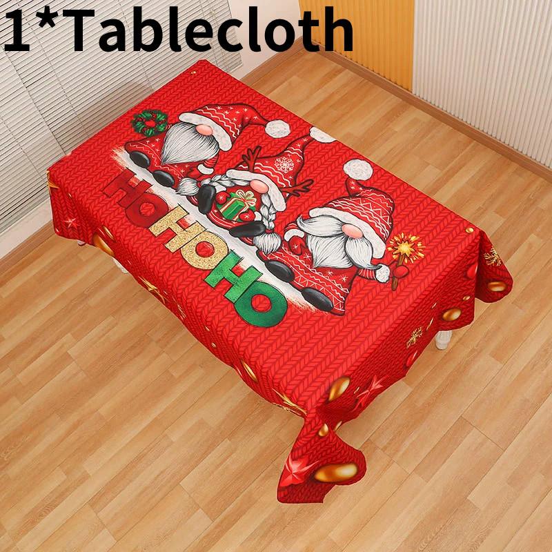 Santa Cartoon Christmas Claus Print Chair Covers Tablecloths Family Festivities