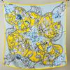 Guochao Lotus Landscape 100% Mulberry Silk Scarf - Versatile Women's Square Shawl