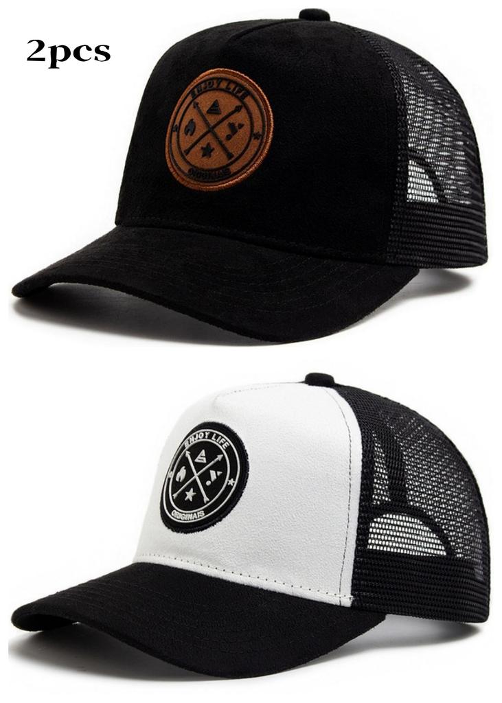 1 Stück Vier Jahreszeiten Mesh Baseballkappe Damen Herren Mode Lässig Atmungsaktiv Buchstaben Symbol Unisex Hiphop Trucker Kappen Outdoor Sport Da