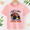 JUST A BOY WHO LOVES MONSTER TRUCKS" Truck Print Cool and Stylish T-Shirt
