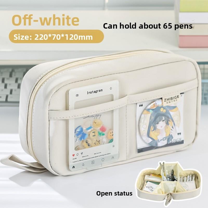 Canvas Pencil Case Large Capacity Durable School Supplies For Students