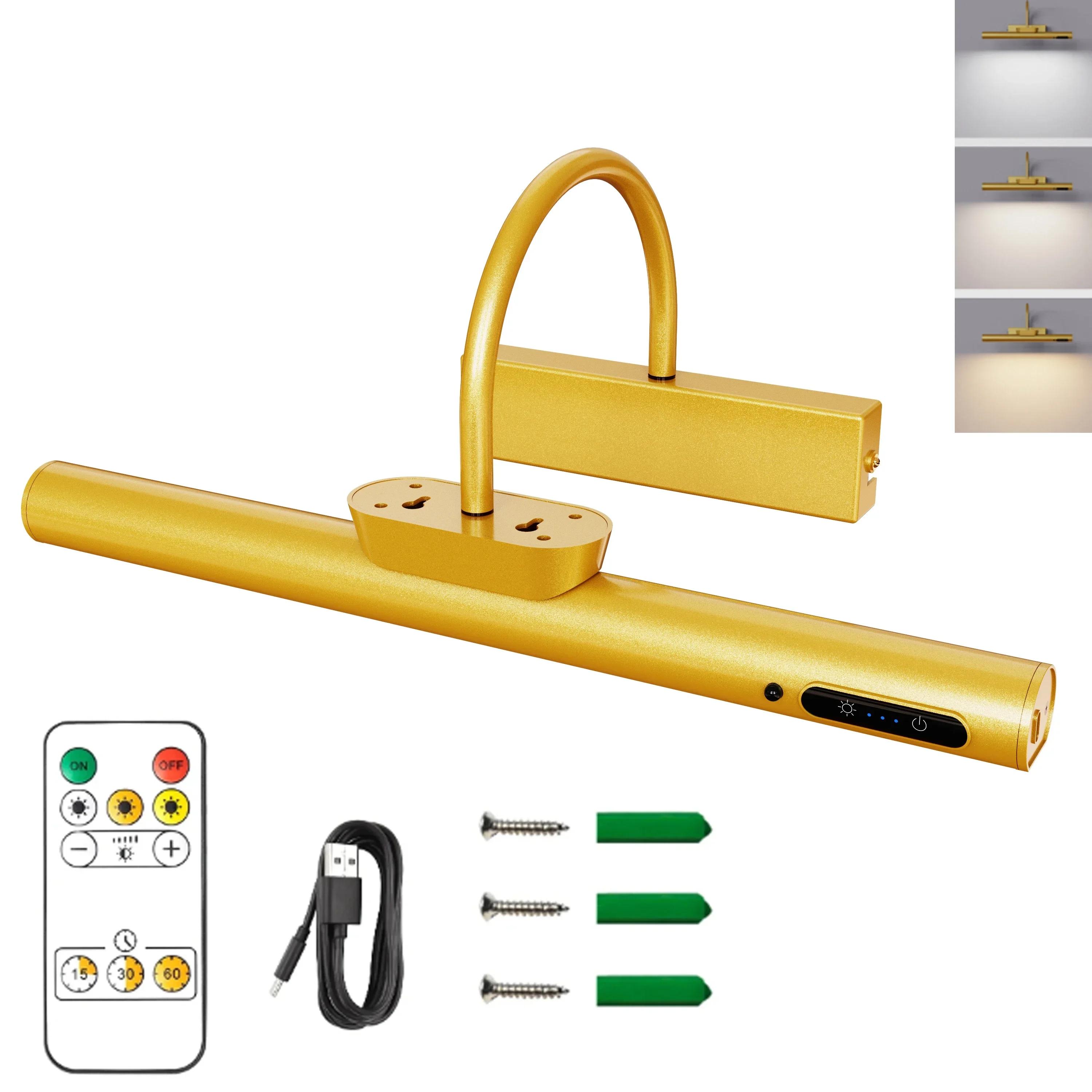 

USB светодиодный настенный светильник современный золотой зеркало в ванной комнате внутренний настенный светильник картины светильники для ванной комнаты настенный светильник для гостиной Tricolor(3000-6500K)