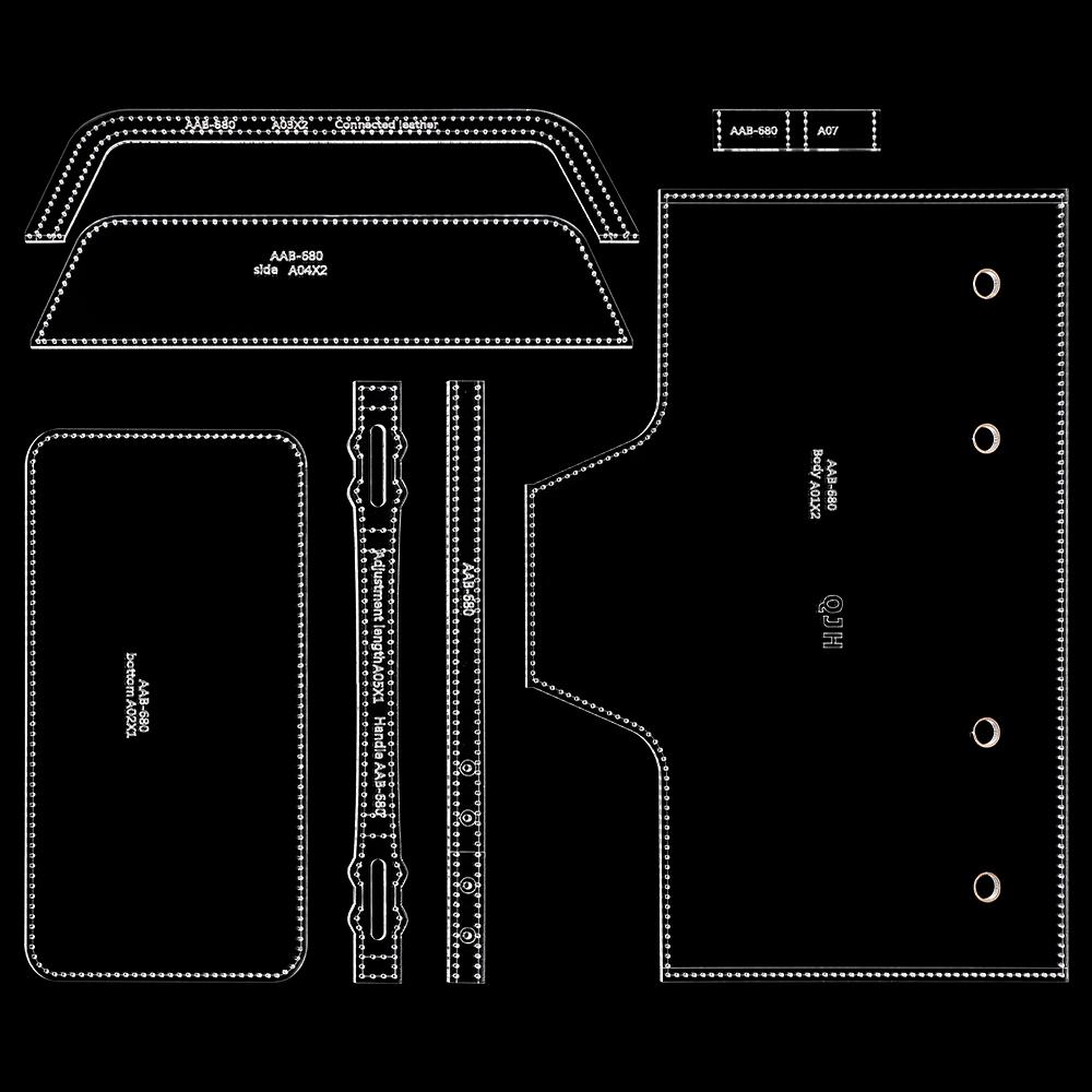 

1set DIY acrylic template, acrylic design mold of handmade women s shoulder bag, transparent acrylic stencil, DIY sewing pattern