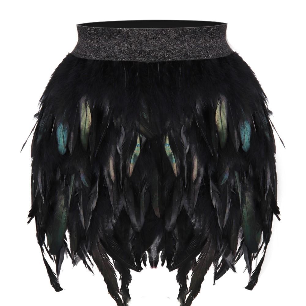 Irregular Dance Skirt Gothic Festival Carnival Party Dance Summer Women's Fashion Feather Skirt Bar Jazz Multi-color Short Skirt