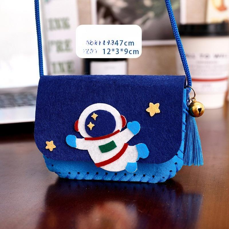 Christmas Handmade Felt Crossbody Bag, Children's Cartoon Non-woven Fabric Coin Purse, Christmas Candy Backpack