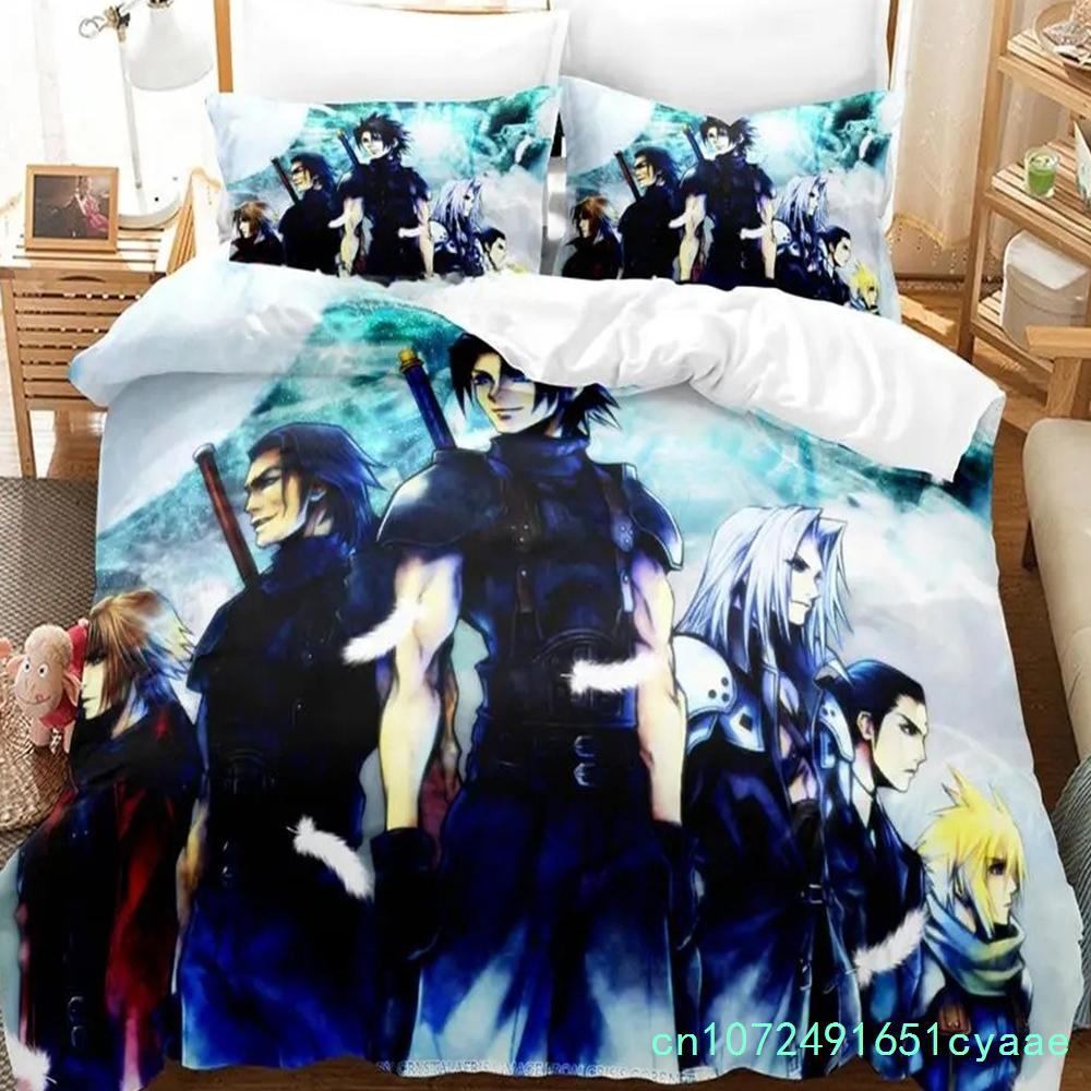 New Game Crisis Core Final Fantasy VII Bedding Set Cartoon Anime three-piece Set Adult Boys Bedroom Duvetcover Sets Couette
