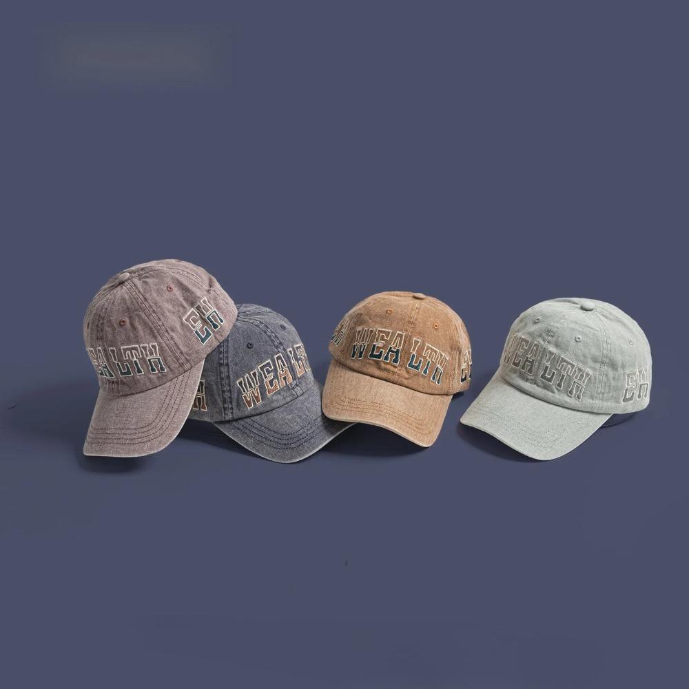 Retro Washed Baseball Cap for Men Women, Polyester Material with Letter Design, Adjustable Strap Closure,Suitable for Daily Wear