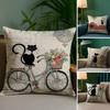 Cartoon Little Black Cat Cute Pillow Case Home Double-sided Printing Short Plush Colorfast Microfiber Cushion Cover