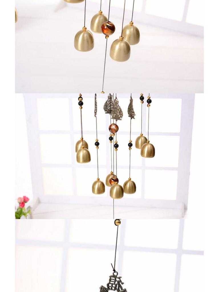 Retro Kupfer Windspiel Segenswunsch - Glatte Fahrt Verzierung für Tür, Fenster oder Geschenk